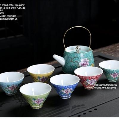 Bộ Ấm Chén 6 Màu
